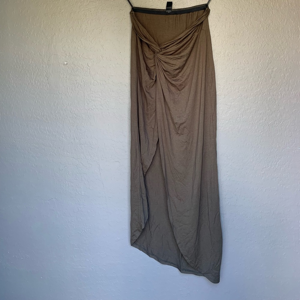 Olive Green Skirt with Slit